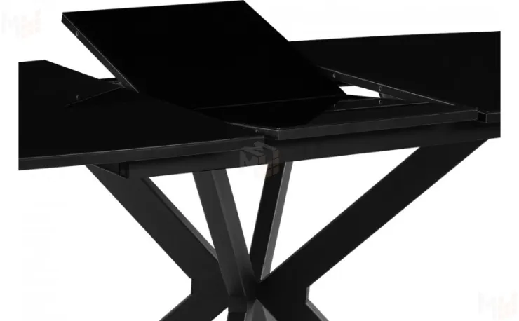Стол раскладной стеклянный Твин Лофт 130 Чёрный
