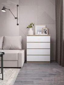 Комод Мори 800.4 сонома/белый