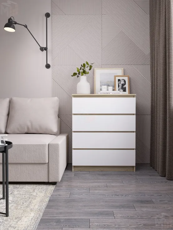 Комод Мори 800.4 сонома/белый