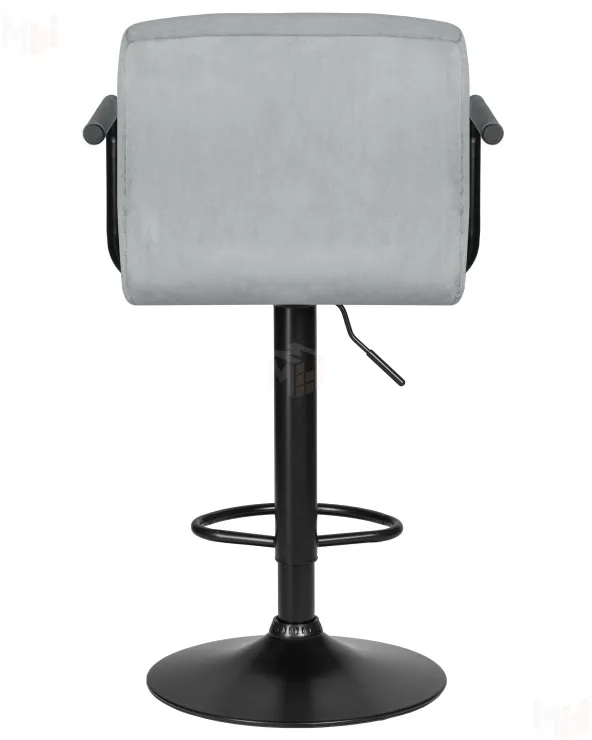 Стул барный DOBRIN KRUGER ARM BLACK (серый велюр (MJ9-75))