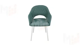 Стул София Т6 Белый муар, Велюр  D006 бирюзовый