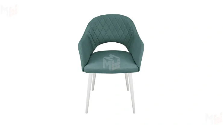 Стул София Т6 Белый муар, Велюр  D006 бирюзовый