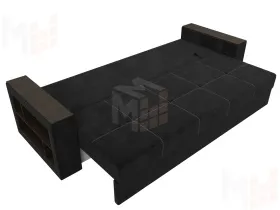 Диван прямой Дубай Лайт полки слева ( Черный )
