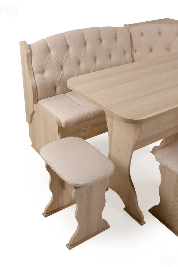 Кухонный уголок Орхидея Люкс (ясень/флок Карамель)