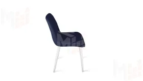 Стул OSCAR Белый муар, Велюр L005 синий