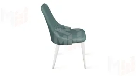 Стул Франк (конус) исп. 2 - ДП2-30 Белый матовый/Микровелюр Madera Aquamarine (аквамарин)