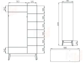Шкаф трёхдверный Калгари