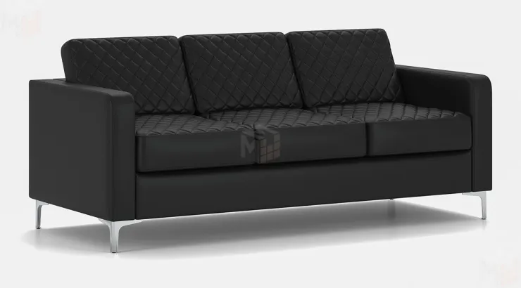 Трёхместный офисный диван CHAIRMAN АКТИВ чёрный