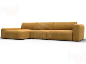 Диван угловой Лига-066 НПБ Лонг угол левый ( BRUT 10 желтый )