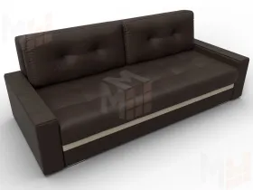 Диван прямой с декором Лига-096 НПБ ( Коричневый\Бежевый )