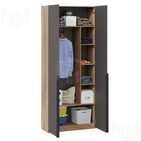 Шкаф для одежды с 2 глухими дверями Порто - СМ-393.07.223 Графит