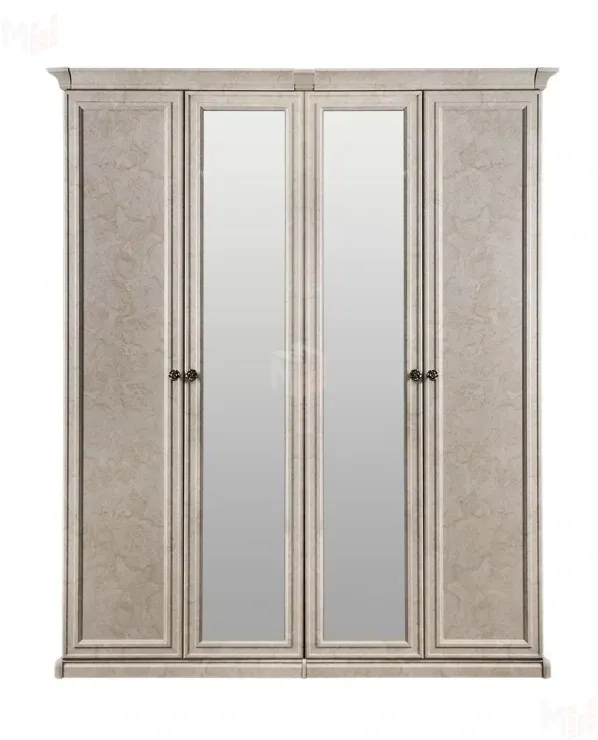 Шкаф Афина 4-дверный (2+2) с зеркалом крем корень