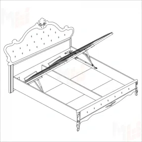 Кровать Мишель 180х200 см с подъёмным механизмом белый матовый