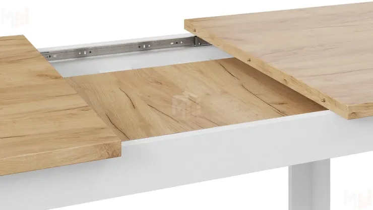 Стол обеденный Ванкувер тип 1  Белый, Дуб Крафт золотой