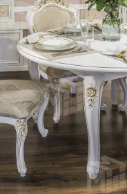 Стол Натали круглый белый глянец