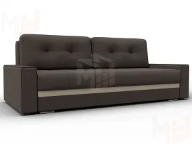 Диван прямой с декором Лига-096 НПБ ( Амур 05 коричневый;бежевый )