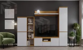 Гостиная ГРЕТТА Дуб Крафт золотой - Белый №4