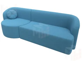 Диван прямой Лига-027 угол левый ( Амур голубой )