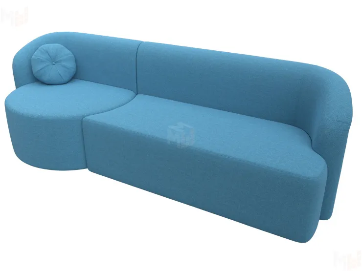 Диван прямой Лига-027 угол левый ( Амур голубой )