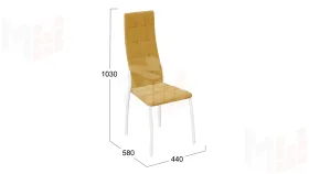 Стул Кредо Белый муар, Микровелюр Боска 09 Горчичный