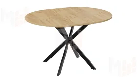 Стол обеденный раздвижной Мэдисон Тип 1 Черный муар, Дуб Крафт золотой