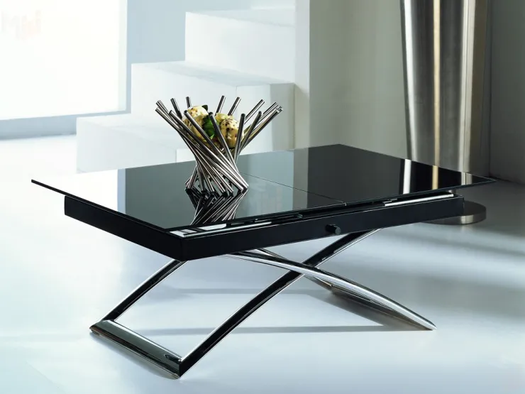 Стол трансформер B2275 (черное стекло)