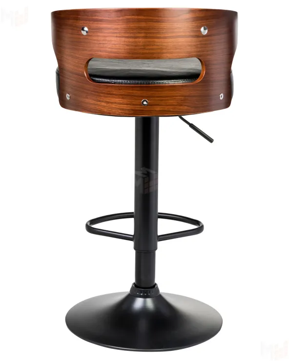 Стул барный DOBRIN FRED BLACK (коричневое дерево, чёрный)