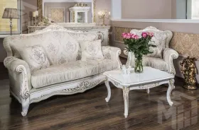 Диван Алсу 3х местный белый глянец