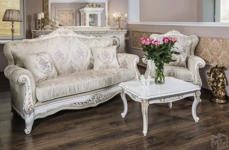 Диван Алсу 3х местный белый глянец