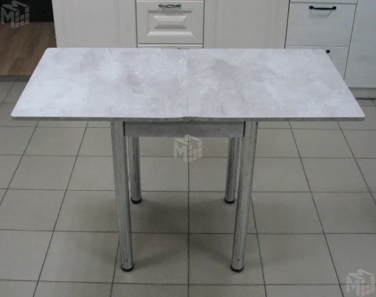 Стол Ломберный поворотно-раскладной 580*580 (цемент светлый), ножки хром