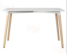 Стол обеденный DOBRIN SERRA WIDE (ножки светлый бук, столешница светло-серая)