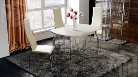 Стул Кредо Хром, к/з Бежевый Ваниль 890