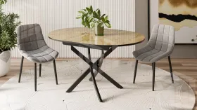 Стол обеденный Diamond Тип 3 - КМ+02.68.000.168 Черный муар, Бунратти глянец