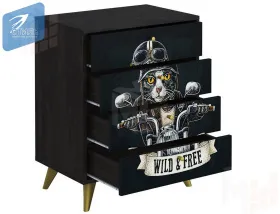 Комод Фьюжн Арт КМ-001 камень угольный/Biker cat