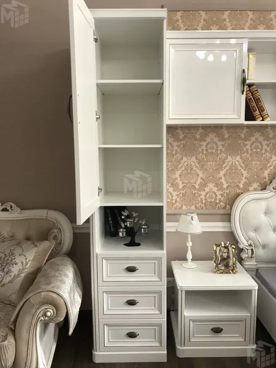 Шкаф детский Натали 1-ств без зеркал белый глянец