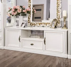 Гостиная Натали 1+тв+2 белый глянец