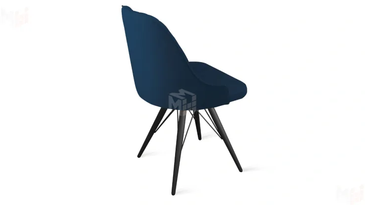 Стул Гранд К3 Черный муар, Велюр Confetti Blue