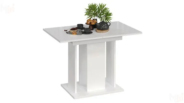 Стол раздвижной Кёльн Тип 1 Белый, Стекло Белый глянец