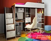 Кровать-чердак Фанки Кидз 15 + лестница-комод 13/8СВ