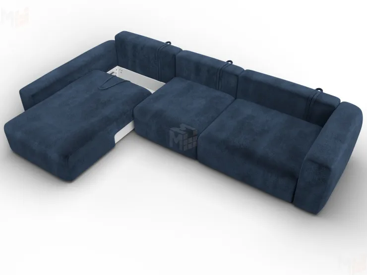 Диван угловой Лига-066 НПБ Лонг угол левый ( TOWER 13 синий )