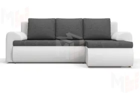 Угловой диван Цезарь (Правый) Белый, Серый