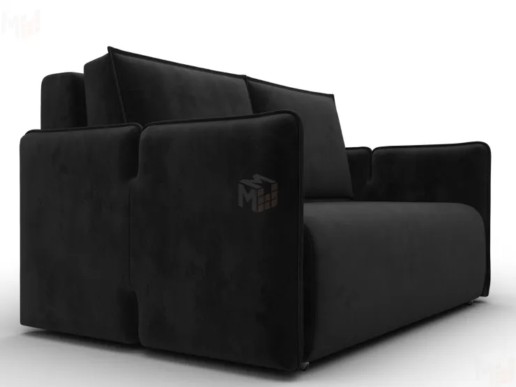 Диван прямой Лига-117 ( SEVEN 35 черный )