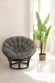 Кресло Папасан 23/01 с серой подушкой