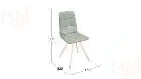 Стул Аспен К4 Белый матовый, Велюр Confetti Silver