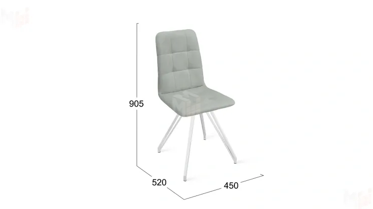 Стул Аспен К4 Белый матовый, Велюр Confetti Silver