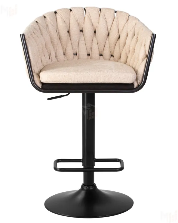 Стул барный DOBRIN LEON (бежевая ткань (LAR 275-1))