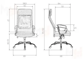 Офисное кресло для персонала DOBRIN PIERCE (чёрный)