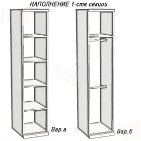Шкаф Натали 6-дверный (2+2+2) с зеркалом белый глянец