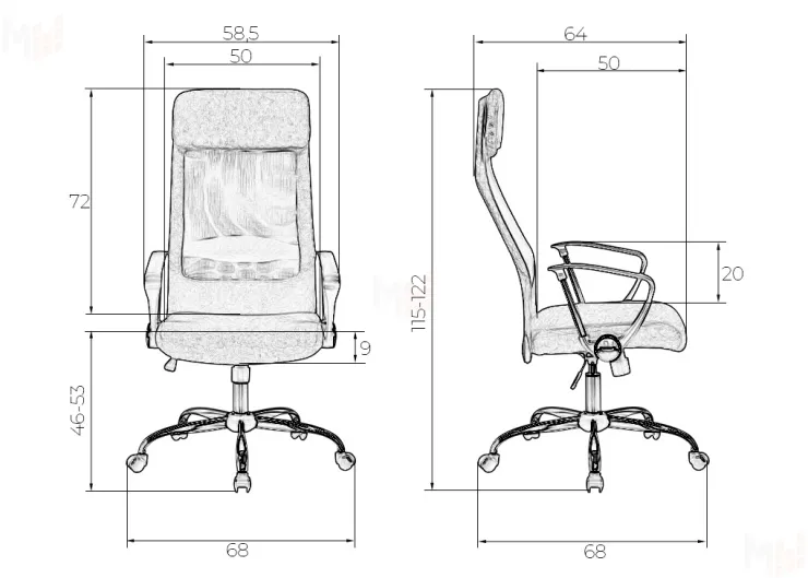 Офисное кресло для персонала DOBRIN PIERCE (чёрный)