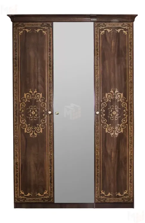 Шкаф Патрисия 3-дверный (2+1) с зеркалом караваджо глянец